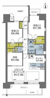 プレミスト北堀江【1004号室】の間取り