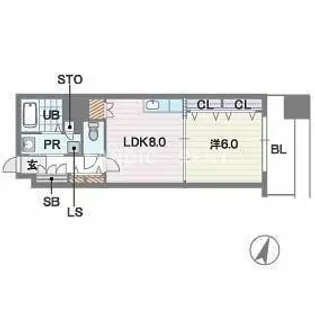 ディー・ウイングタワー【4階】の間取り