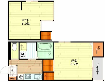 メゾンベルフルール【1階】の間取り