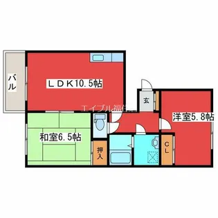 シャトー富士【4階】の間取り