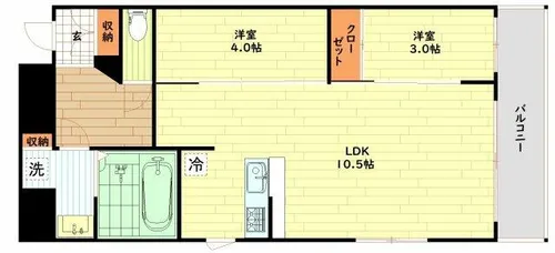 大阪府大阪市西区西本町2丁目【マンション】の間取り