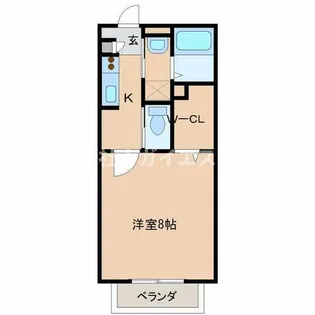 ヴィラージュ大開C【2階】の間取り