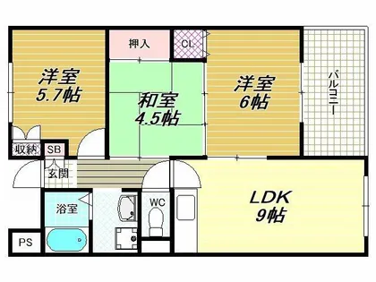 メゾン上市【3階】の間取り