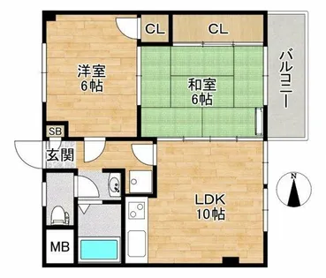 大阪府箕面市萱野2丁目【マンション】の間取り