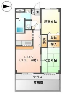 兵庫県姫路市網干区新在家【マンション】の間取り