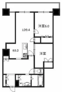 阿波座ライズタワーズフラッグ46【24階】の間取り