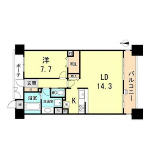 フジヤマフラッツ【4階】の間取り