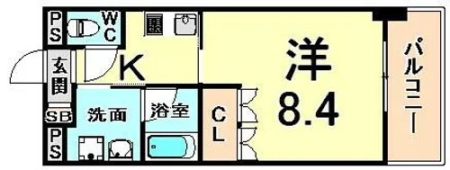 ベルファース尼崎【4階】の間取り