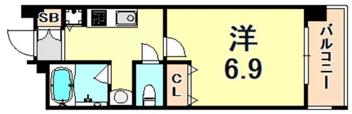 アプリーレ西宮武庫川【7階】の間取り