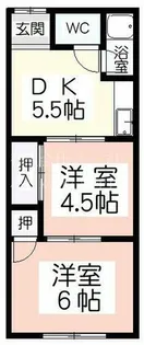 光明荘【2-2号室】の間取り