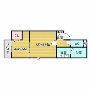 Agr?石橋【1階】の間取り