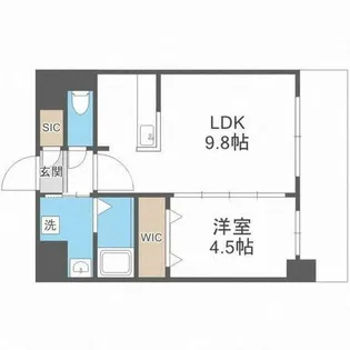 1LDKの間取り画像