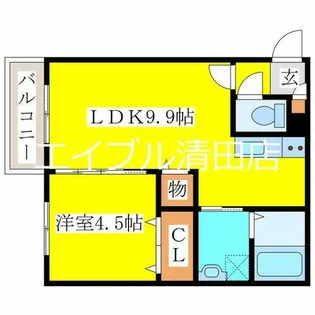 ミオンズ清田【203号室】の間取り
