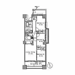 パークアクシス白壁【11階】の間取り