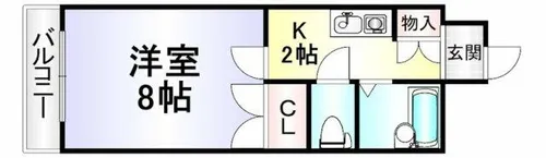 キャステール片野【1階】の間取り