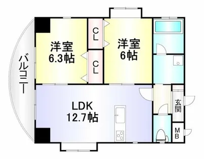 サンシャイン真鶴リバーサイド【10階】の間取り