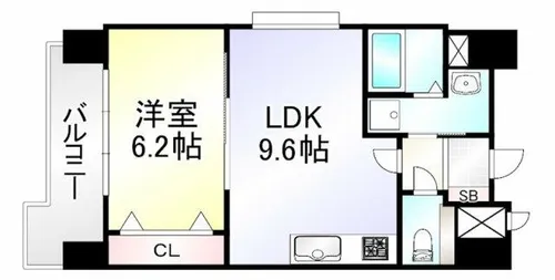 竪町センタービル【9階】の間取り