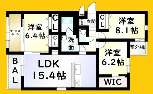 アズワン青葉【3階】の間取り