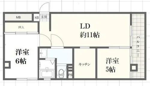 リバティーライフ枝吉【2階】の間取り