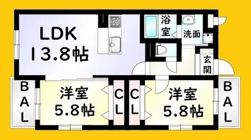 KIRA HIAGARI【3階】の間取り