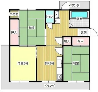 円明寺ヶ丘団地L棟【2階】の間取り