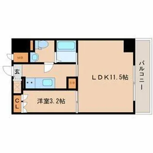 エス・キュート尼崎2【13階】の間取り