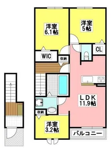 (仮称)鳥飼下2丁目アパート 1棟【202号室】の間取り