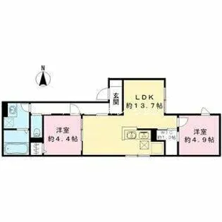 マンション RIKO塚口【1階】の間取り