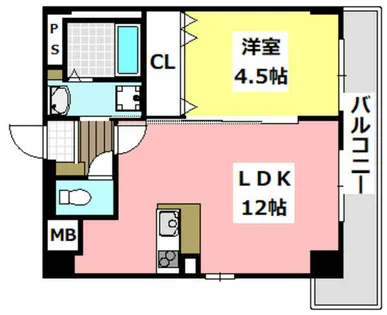 ル・レーヴ茨木【7階】の間取り