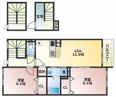 メゾン・デ・クール【3階】の間取り