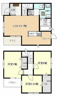 愛知県名古屋市西区平中町【一戸建】の間取り