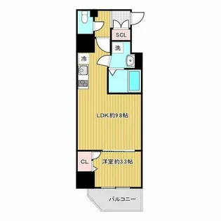 セレニテ心斎橋グランデ【10階】の間取り