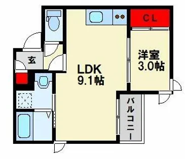 Regalestラフィエ【3階】の間取り