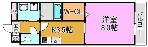 アンプルールフェール【3階】の間取り