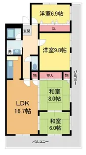 宝塚ヒルズ【3階】の間取り