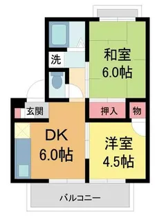 ハイツグリーンリッチ【201号室】の間取り
