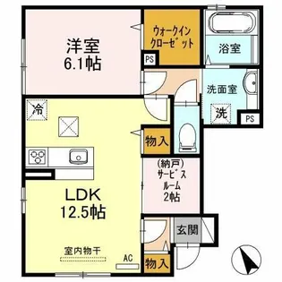 villa 高畔(ヴィラタカデ)【1階】の間取り