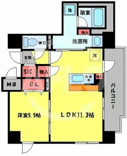 SKYレジデンス大阪梅田【8階】の間取り