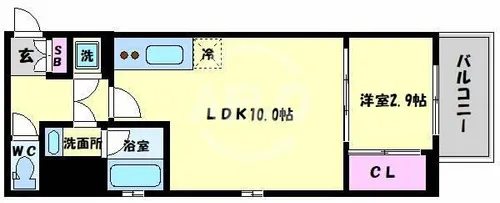 シーズンフラッツ阿波座【11階】の間取り