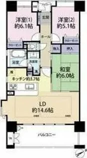 ルナコート千里丘の街【7階】の間取り