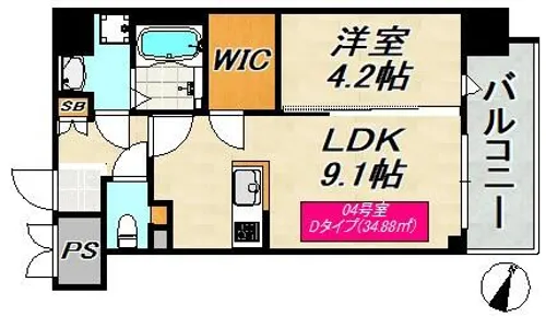 SDグランツ神戸Peninsula【4階】の間取り