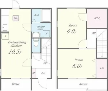 メルベーユ摂津【1階】の間取り
