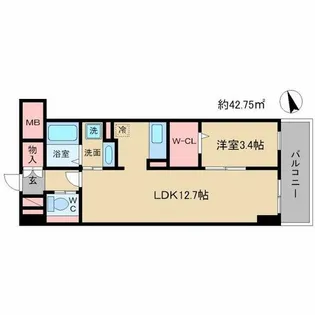 LASANTE梅田北【8階】の間取り