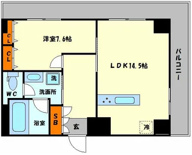 オアーゼ梅田東【7階】の間取り