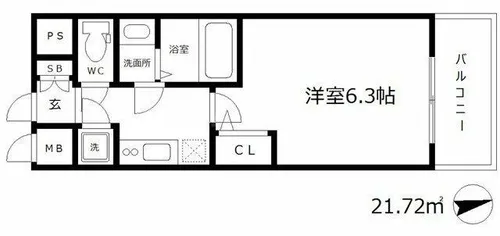 エスリード南堀江レジデンス【2階】の間取り