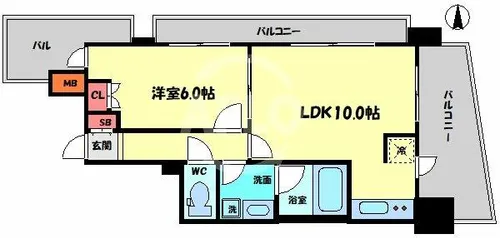 エステムプラザ梅田EAST【13階】の間取り