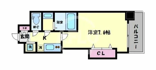 Luxe玉造Ⅱ【10階】の間取り