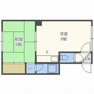 南山ハイツ【1階】の間取り