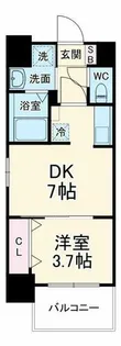 プライマル南森町パークビュー【3階】の間取り