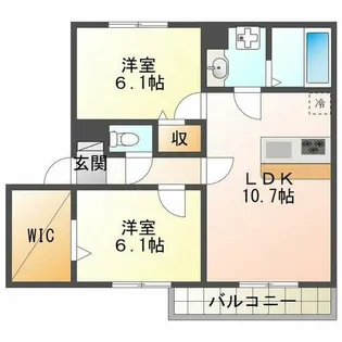 エムライズ北別府【2階】の間取り